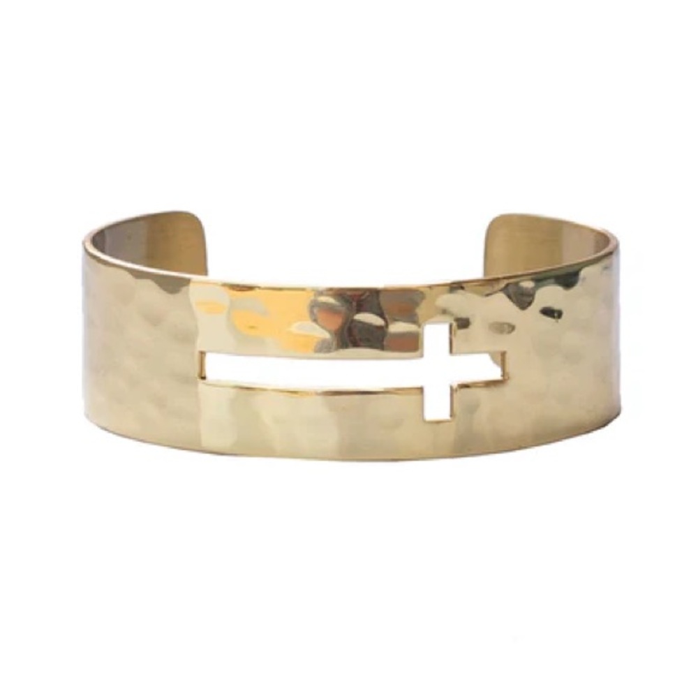 Rustic Cuff Gold-Tone Bracelet
